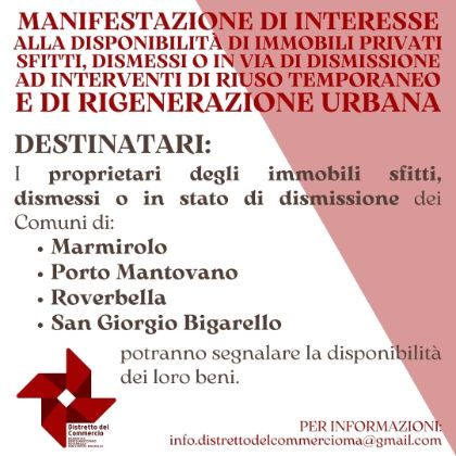 DISTRETTO DEL COMMERCIO - Manifestazione di interesse immobili privati sfitti