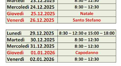 Orari Natale 2025